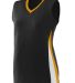 Augusta Sportswear 1355 Women's Tornado Jersey Black/ Gold/ White front view
