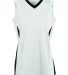 Augusta Sportswear 1356 Girls' Tornado Jersey in White/ black/ white front view