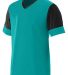 Augusta Sportswear 1601 Youth Lightning Jersey in Teal/ black front view