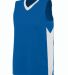 Augusta Sportswear 1714 Women's Block Out Jersey in Royal/ white front view