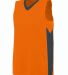 Augusta Sportswear 1714 Women's Block Out Jersey in Power orange/ slate front view