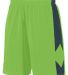 Augusta Sportswear 1716 Youth Block Out Short in Lime/ slate front view