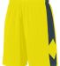 Augusta Sportswear 1716 Youth Block Out Short in Power yellow/ slate front view