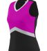 Augusta Sportswear 9201 Girls' Cheerflex Shell in Black/ power pink/ metallic silver front view