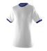 Augusta Sportswear 711 Youth Ringer T-Shirt in White/ purple front view