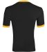 Augusta Sportswear 711 Youth Ringer T-Shirt in Black/ gold back view