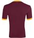 Augusta Sportswear 711 Youth Ringer T-Shirt MAROON/ GOLD back view