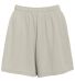 Augusta Sportswear 961 Girls' Wicking Mesh Short in Silver grey front view