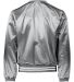 Augusta Sportswear 3610 Satin Baseball Jacket Stri in Metallic silver/ white back view