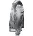 Augusta Sportswear 3610 Satin Baseball Jacket Stri in Metallic silver/ white side view