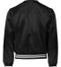 Augusta Sportswear 3610 Satin Baseball Jacket Stri in Black/ white back view