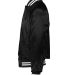 Augusta Sportswear 3610 Satin Baseball Jacket Stri in Black/ white side view