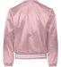 Augusta Sportswear 3610 Satin Baseball Jacket Stri in Light pink/ white back view