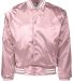 Augusta Sportswear 3610 Satin Baseball Jacket Stri in Light pink/ white front view