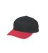 Augusta Sportswear 6206 Youth Six-Panel Cotton Twi in Black/ red front view