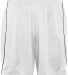Augusta Sportswear 461 Youth Wicking Soccer Short  in White/ black front view