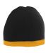 Augusta Sportswear 6820 Two-Tone Knit Beanie in Black/ gold front view