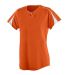 Augusta Sportswear 1225 Women's Diamond Jersey in Orange/ white front view