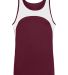 Augusta Sportswear 341 Youth Velocity Track Jersey in Maroon/ white front view