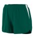 Augusta Sportswear 347 Women's Velocity Track Shor in Dark green/ white side view