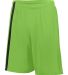 Augusta Sportswear 1623 Youth Attacking Third Shor in Lime/ black side view