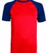 Augusta Sportswear 1509 Youth Wicking Short Sleeve in Red/ navy front view