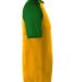 Augusta Sportswear 1509 Youth Wicking Short Sleeve in Gold/ dark green side view