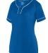 Augusta Sportswear 1671 Girls' Overpower Two-Butto in Royal/ white front view