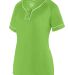 Augusta Sportswear 1671 Girls' Overpower Two-Butto in Lime/ white front view
