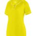 Augusta Sportswear 1671 Girls' Overpower Two-Butto in Power yellow/ white front view