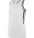 Augusta Sportswear 1673 Girls' Full Force Tank in White/ graphite front view