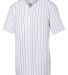 Augusta Sportswear 1685 Pinstripe Full Button Base in White/ black front view