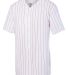 Augusta Sportswear 1685 Pinstripe Full Button Base in White/ red front view