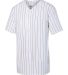 Augusta Sportswear 1685 Pinstripe Full Button Base in White/ black side view