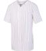 Augusta Sportswear 1685 Pinstripe Full Button Base in White/ red side view