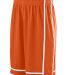 Augusta Sportswear 1186 Youth Winning Streak Short in Orange/ white front view