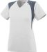 Augusta Sportswear 1295 Women's Mystic Jersey in White/ graphite/ white front view