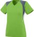 Augusta Sportswear 1295 Women's Mystic Jersey in Lime/ graphite/ white front view