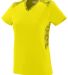Augusta Sportswear 1360 Women's Vigorous Jersey in Power yellow/ power yellow/ black print front view