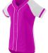 Augusta Sportswear 1666 Girls' Winner Jersey in Power pink/ white front view