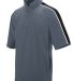 Augusta Sportswear 3788 Quantum Short Sleeve Top in Graphite/ black/ white front view