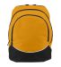 Augusta Sportswear 1915 Tri-Color Backpack in Gold/ black/ white front view