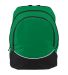 Augusta Sportswear 1915 Tri-Color Backpack in Kelly/ black/ white front view