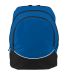 Augusta Sportswear 1915 Tri-Color Backpack in Royal/ black/ white front view