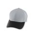 Augusta Sportswear 6236 Youth Athletic Mesh Cap in Silver grey/ black front view