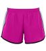 Augusta Sportswear 1266 Girls' Pulse Team Short in Power pink/ white/ black front view
