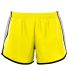 Augusta Sportswear 1266 Girls' Pulse Team Short in Power yellow/ white/ black front view