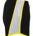 Augusta Sportswear 1266 Girls' Pulse Team Short in Black/ white/ power yellow side view