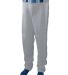 Augusta Sportswear 1446 Youth Series Baseball/Soft in Silver grey/ navy front view