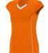 Augusta Sportswear 1219 Girls' Blash Jersey in Power orange/ white front view